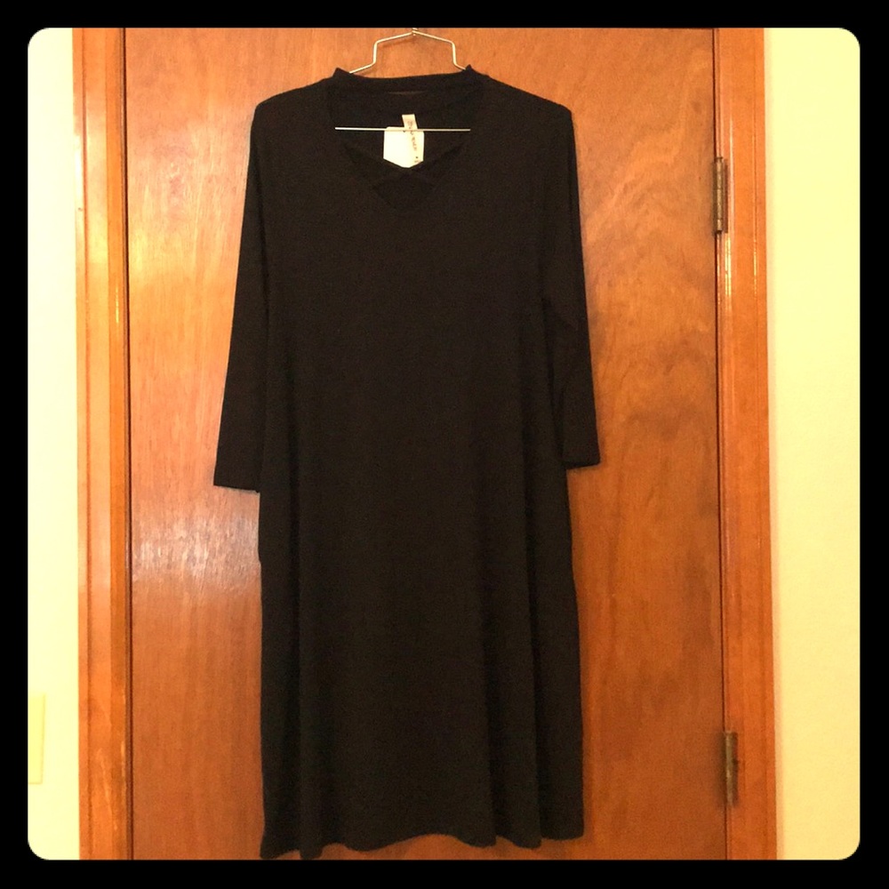 Black Cross Front Dress